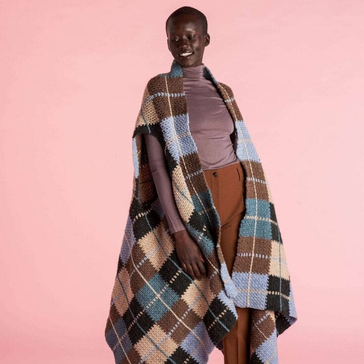 Image for Crochet Blanket Dressing Plaid Shawl Vest