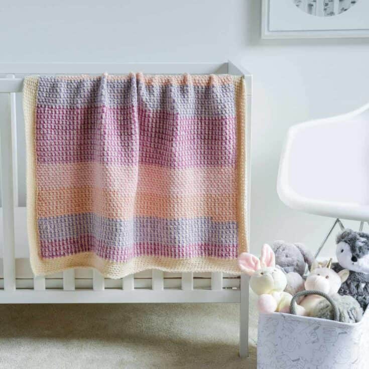 Image for Mini Moss Stitch Crochet Baby Blanket