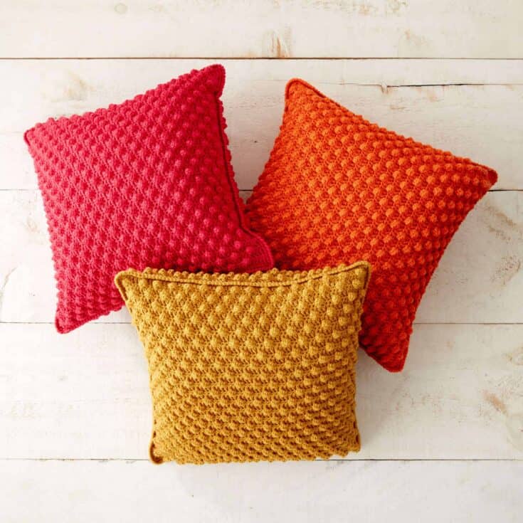 Image for Free Bobble-licious Crochet Pillows Pattern