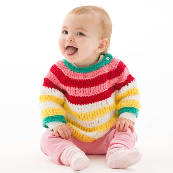 Image for Crochet Colorful Striped Pullover